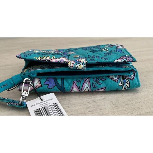 Vera Bradley RFID Smartphone Wristlet Peacock Garden NWT - Picture 5 of 6